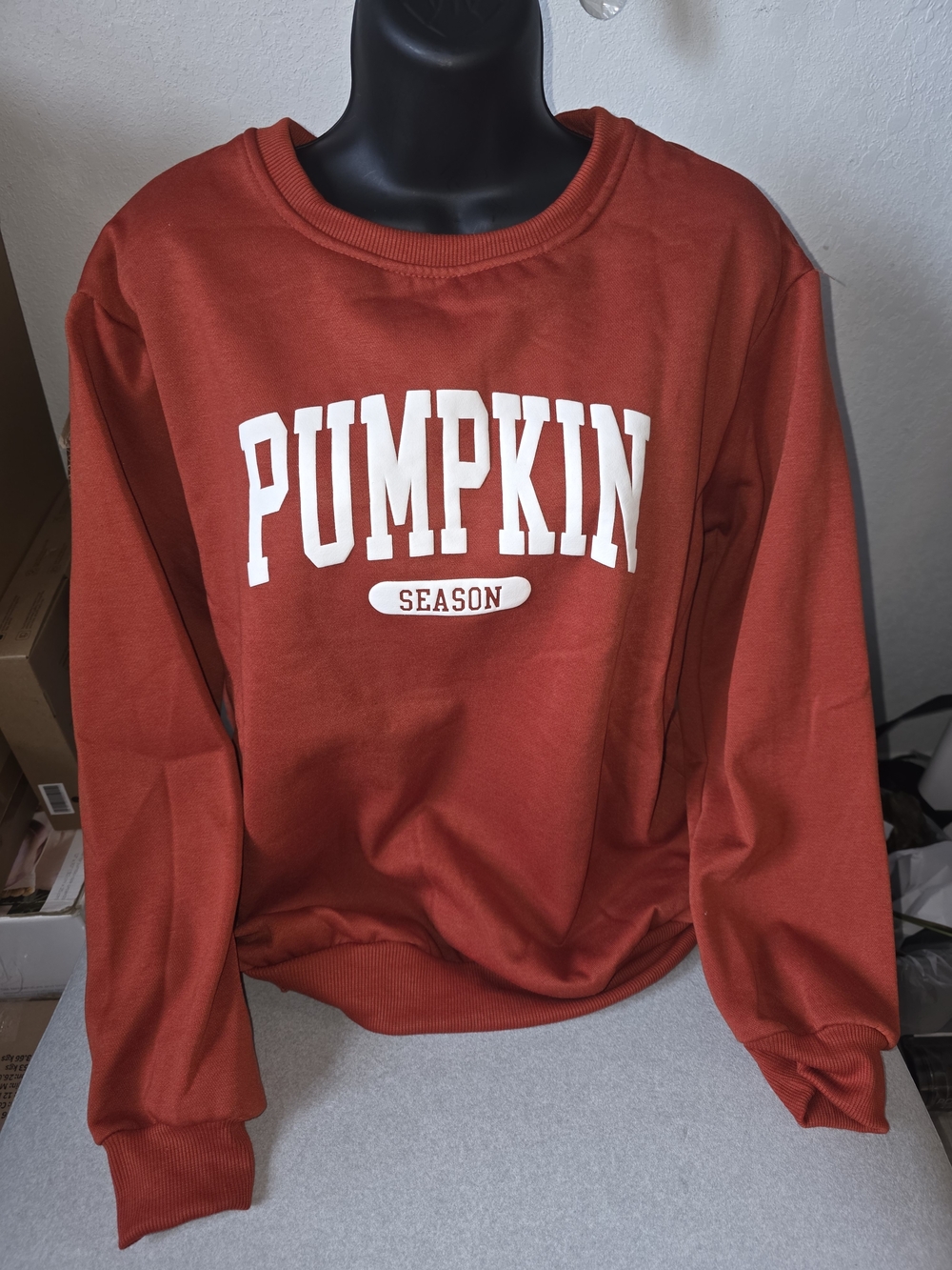 Pumpkin Season Women's Rust Orange Crewneck Sweatshirt
